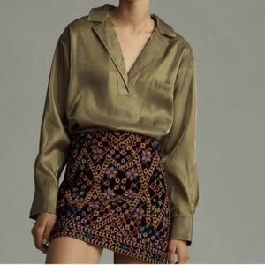 NWT Anthropologie Olive Blouse